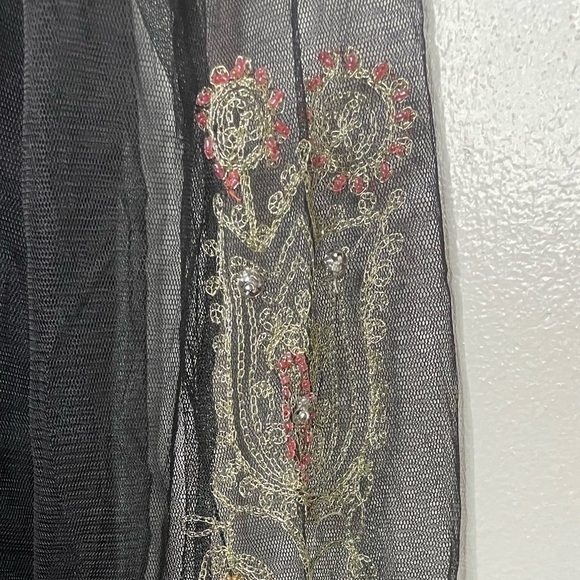 Monroe & Main black sheer long bell sleeve blouse friends style witchcore - Picture 7 of 8